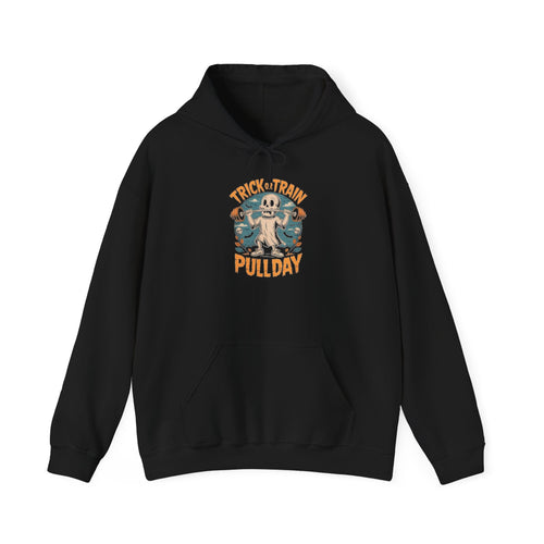 Trick Train Pullday Hoodie — Vintage Gym Pull-Up Workout Hoodie
